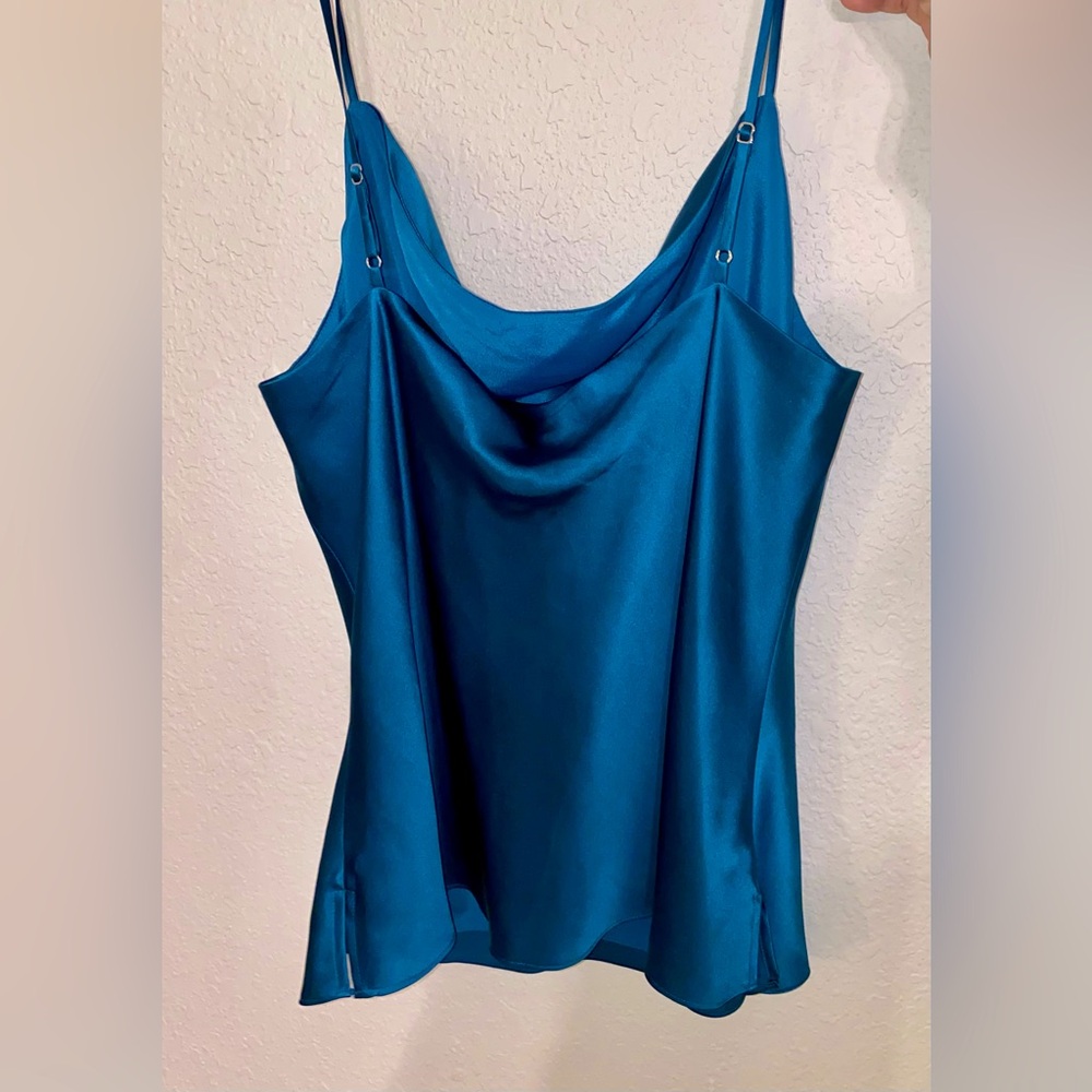Teal Blue L’Agence Silk Tank